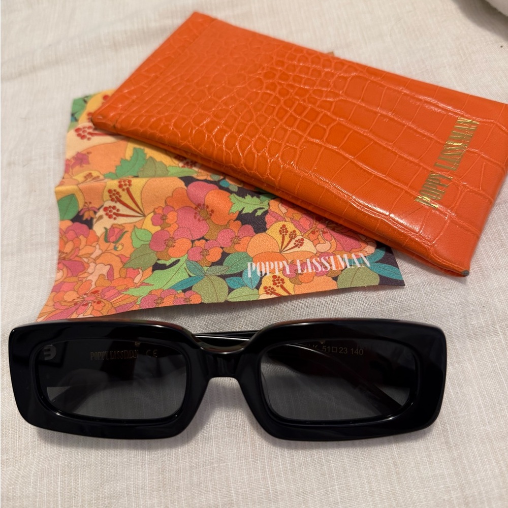 Poppy Lissiman Black Marteeni Sunglasses